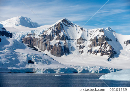 Antarctic landscape with iceberg at sea 96101589