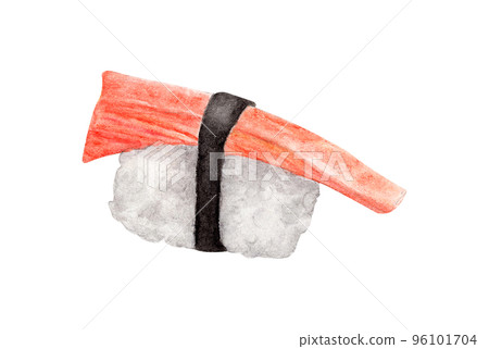 Sushi. Watercolor illustration. 96101704