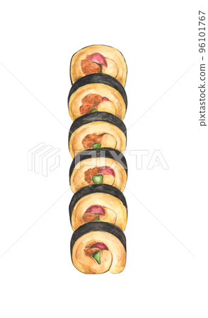 Sushi. Watercolor illustration. Sushi. Watercolor illustration. 96101767