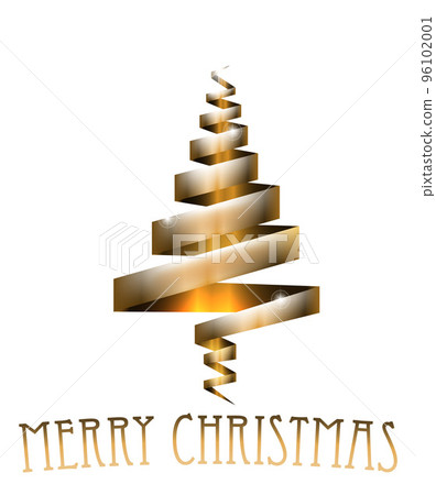Gold Christmas Tree Ribbon Concept Gold Christmas Tree Ribbon Concept 96102001