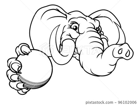 Elephant Cricket Ball Sports Animal Mascot Elephant Cricket Ball Sports Animal Mascot 96102006