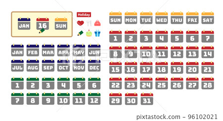 日曆圖標在黑色背景上設置白色字母 日曆圖標在黑色背景上設置白色字母 96102021