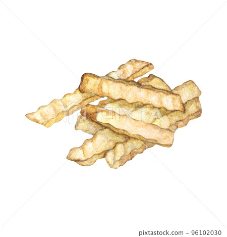 French Fries - Watercolor food illustration. French Fries - Watercolor food illustration. 96102030