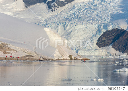 Antarctic landscape with glacier and mountains Antarctic landscape with glacier and mountains 96102247