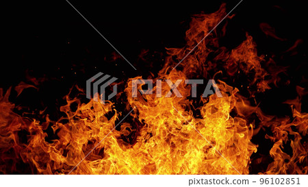 Fire flames isolated on black background. Fire flames isolated on black background. 96102851