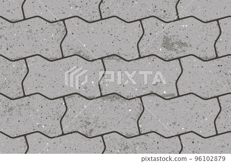 Seamless pattern of pavement with figured interlocking textured concrete bricks 96102879