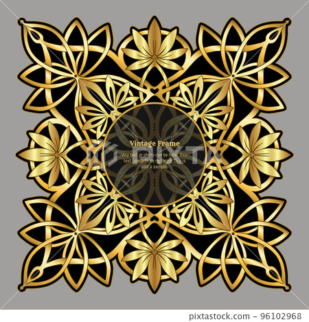 Decorative ornament border, frame, template for product label Decorative ornament border, frame, template for product label 96102968