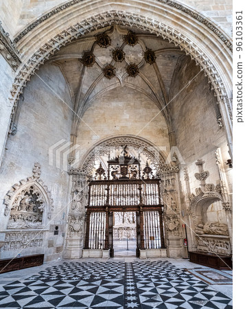 Interior of the Burgos Cathedral in Castilla y Leon, Spain. Unesco World Heritage Site. 96103361