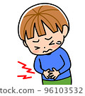 A child who has a stomach ache and seems to be painful 96103532