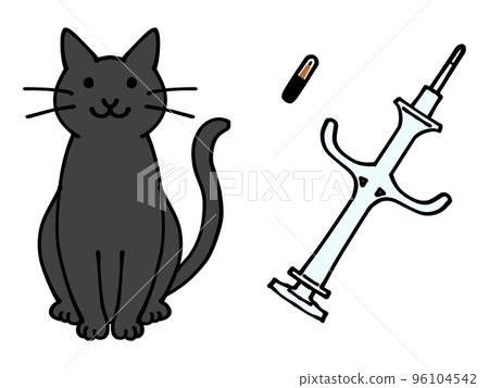 Cat and microchip illustration material 96104542