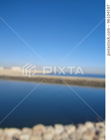Blurred background material, river mouth scenery 96104597