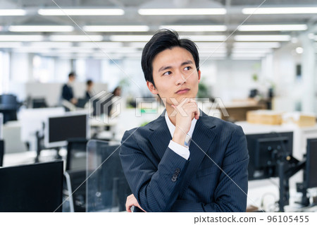 Young businessman worried in the office 96105455