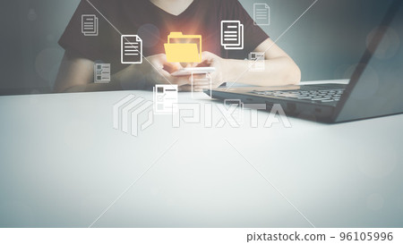 Document Management System DMS, Online document database management, Organization document Organized, automated processes to manage files, ERP enterprise efficient, business technology. 96105996