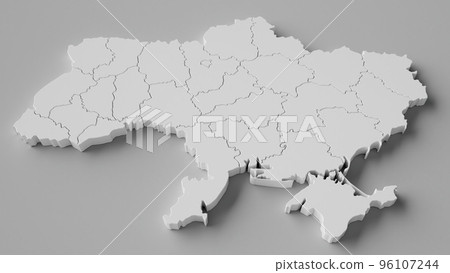 Ukraine Map with all Oblaste - very detailed - 3D Rendering Ukraine Map with all Oblaste - very detailed - 3D Rendering 96107244