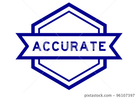 Vintage blue color hexagon label banner with word accurate on white background Vintage blue color hexagon label banner with word accurate on white background 96107397
