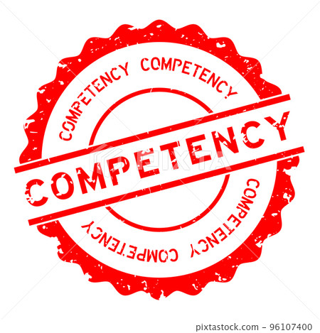 Grunge red competency word round rubber seal stamp on white background Grunge red competency word round rubber seal stamp on white background 96107400