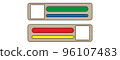 Health bar. Health, mana and energy points. Interface for the game. The rest of the character's life, hp 96107483