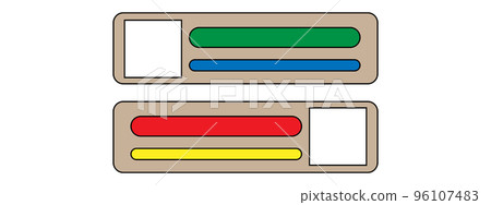 Health bar. Health, mana and energy points. Interface for the game. The rest of the character's life, hp 96107483