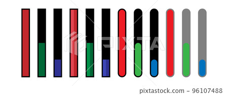 Health bar. Health, mana and energy points. Interface for the game. The rest of the character's life, hp 96107488