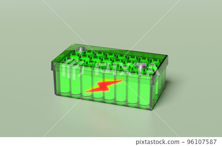 Battery pack charge indicator isolated on green background.charging battery technology concept,3d illustration,3d render Battery pack charge indicator isolated on green background.charging battery technology concept,3d illustration,3d render 96107587