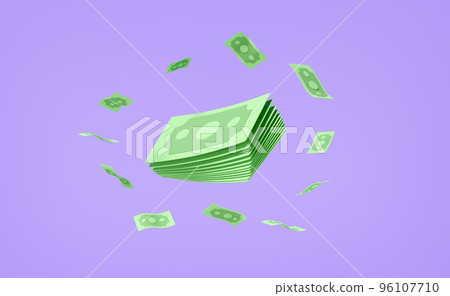 banknote stack isolated on purple background.economic movements or business finance concept ,3d illustration or 3d render banknote stack isolated on purple background.economic movements or business finance concept ,3d illustration or 3d render 96107710