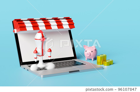 red white space ship or rocket launch in smoke with laptop computer,store front,piggy bank,coins isolated on beige background.start up template or business concept,3d illustration or 3d render red white space ship or rocket launch in smoke with laptop computer,store front,piggy bank,coins isolated on beige background.start up template or business concept,3d illustration or 3d render 96107847