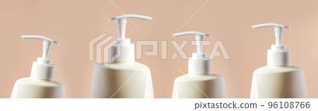 Plastic bottles of liquid soap with dispenser pump Plastic bottles of liquid soap with dispenser pump 96108766