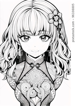Colouring picture drawn in zentangle style. Coloring Book. Coloring book page Colouring picture drawn in zentangle style. Coloring Book. Coloring book page 96108805