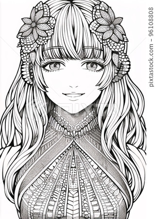 Colouring picture drawn in zentangle style. Coloring Book. Coloring book page Colouring picture drawn in zentangle style. Coloring Book. Coloring book page 96108808