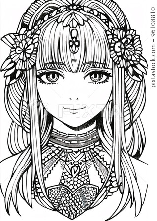 Colouring picture drawn in zentangle style. Coloring Book. Coloring book page Colouring picture drawn in zentangle style. Coloring Book. Coloring book page 96108810