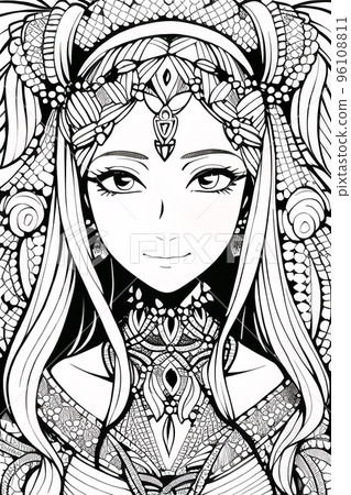 Colouring picture drawn in zentangle style. Coloring Book. Coloring book page Colouring picture drawn in zentangle style. Coloring Book. Coloring book page 96108811