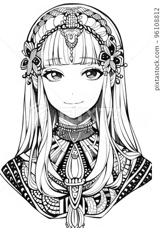 Colouring picture drawn in zentangle style. Coloring Book. Coloring book page 96108812