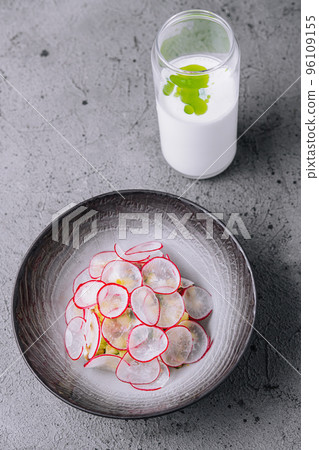 Okroshka with beef in the restaurant Okroshka with beef in the restaurant 96109155