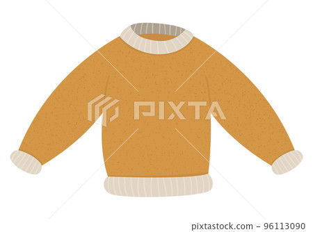 Winter clothes illustration. Vector sweater for cold weather isolated on white background. Flat picture of cozy jumper. Winter clothes illustration. Vector sweater for cold weather isolated on white background. Flat picture of cozy jumper. 96113090