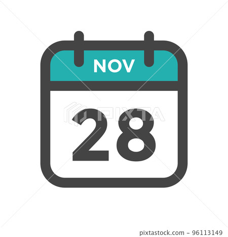 November 28 Calendar Day or Calender Date for Deadlines or Appointment 96113149