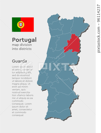 Vector map Portugal and district Guarda Vector map Portugal and district Guarda 96114237