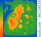 Abstract heating map with scale frame. Vector illustration. 96114514