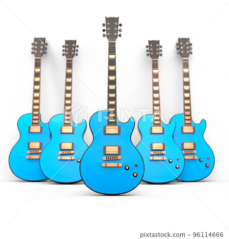 Set of electric acoustic guitar isolated on white background. Set of electric acoustic guitar isolated on white background. 96114666