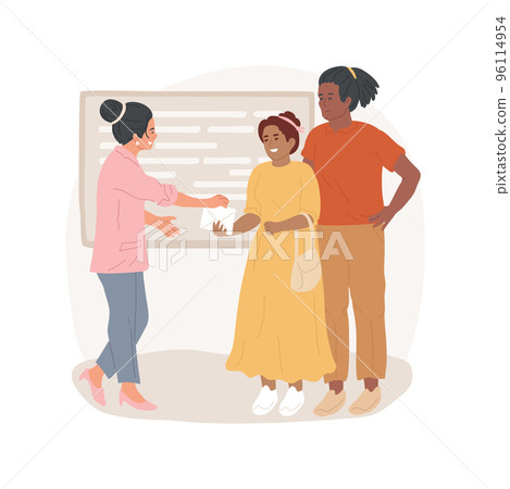 Parents get a report card isolated cartoon vector illustration. Person giving an envelope to a couple, parent-teacher conference, school report card, get student assessment vector cartoon. Parents get a report card isolated cartoon vector illustration. Person giving an envelope to a couple, parent-teacher conference, school report card, get student assessment vector cartoon. 96114954