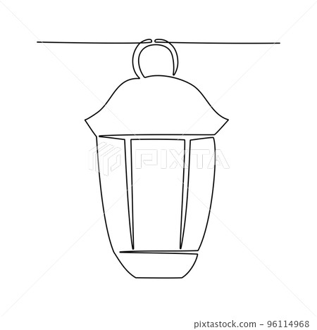 Continuous line drawing of lantern for ramadan kareem. Vector illustration Continuous line drawing of lantern for ramadan kareem. Vector illustration 96114968