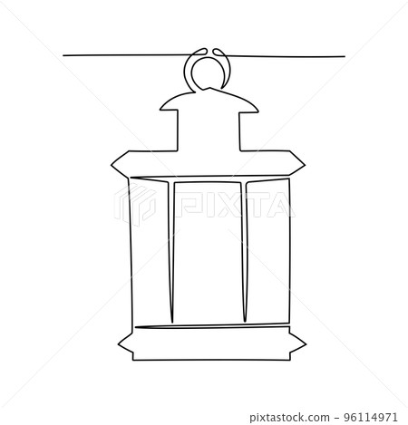 Continuous line drawing of lantern for ramadan kareem. Vector illustration Continuous line drawing of lantern for ramadan kareem. Vector illustration 96114971
