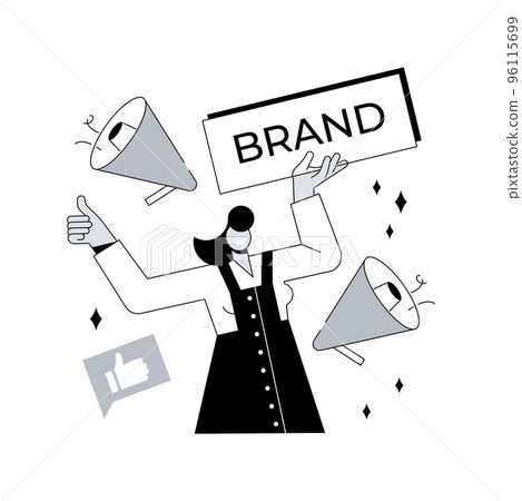 Brand name abstract concept vector illustration. Naming agency, brand identity system, branding service, launching a new product, name generation, creative marketing positioning abstract metaphor. 96115699