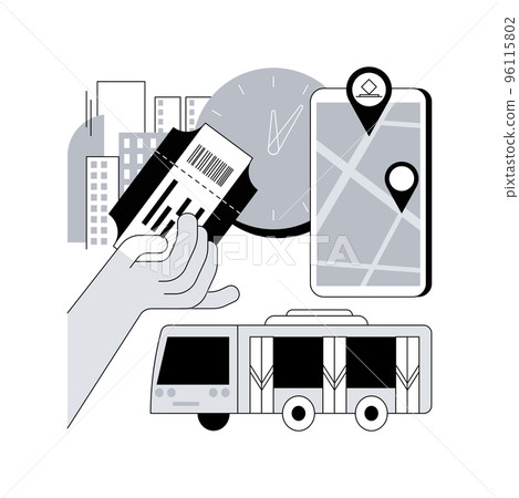 Public transport abstract concept vector illustration. Urban transportation, public access, regional bus system, country transport network, buy ticket, schedule application abstract metaphor. Public transport abstract concept vector illustration. Urban transportation, public access, regional bus system, country transport network, buy ticket, schedule application abstract metaphor. 96115802