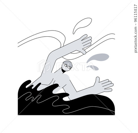 Swimming abstract concept vector illustration. Water sport, swimming pool, summer holiday, active lifestyle, family fun, fitness training, freestyle exercise, competition abstract metaphor. Swimming abstract concept vector illustration. Water sport, swimming pool, summer holiday, active lifestyle, family fun, fitness training, freestyle exercise, competition abstract metaphor. 96115817