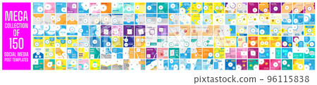 Mega collection of 150 social media post design template	 96115838