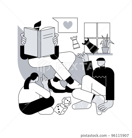 Modern dads abstract concept vector illustration. Stay-at-home father, house super good dad, involve in childrens live, together with kids, active family, spending time playing abstract metaphor. 96115907