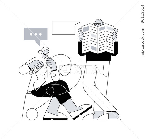 Communities for older people abstract concept vector illustration. Community for seniors, old people social activity, housing facility for elderly citizen, independent living abstract metaphor. 96115914