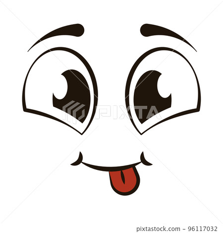 Flat happiness expression with a smile Vector 96117032