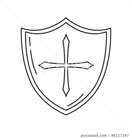 Isolated shield weapon medieval icon Vector 96117147