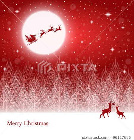 Santa Claus and gifts in sleigh with reindeers. Santa Claus and gifts in sleigh with reindeers. 96117696